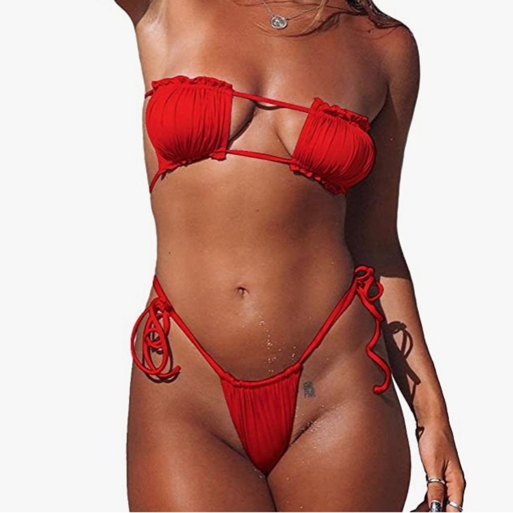 Sexy red bathing suit